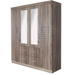 Armoire 4P + 4T + Miroirs